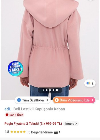 adil ışık Beli Lastikli Midi Kaban - Görsel 6