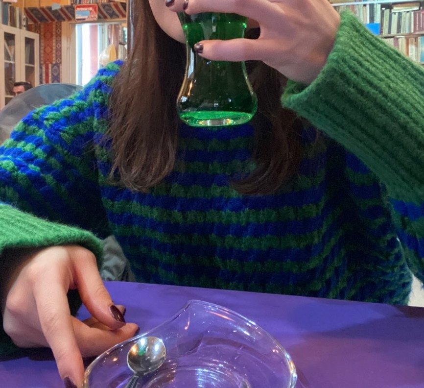 Renkli Örgü Kadın Kazak - Görsel 5