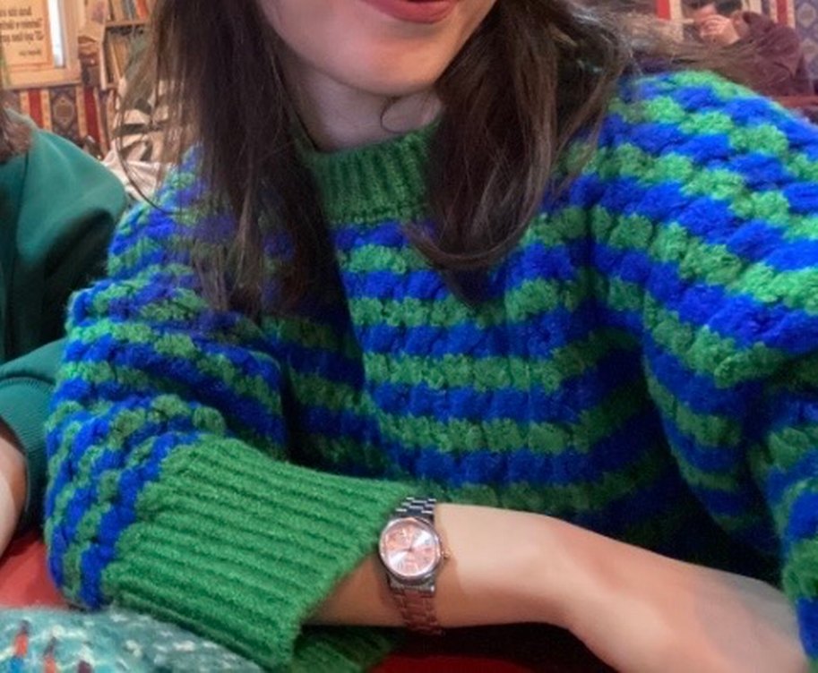 Renkli Örgü Kadın Kazak - Görsel 4