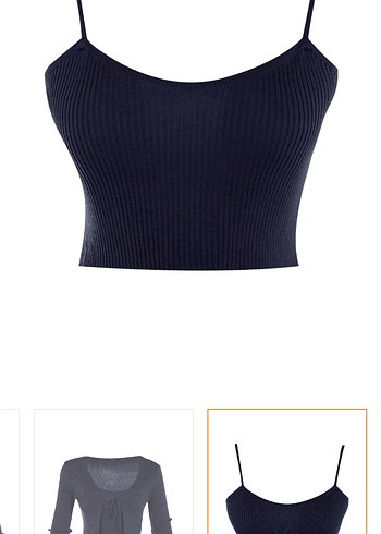 Lacivert bluz-hırka triko takım - Görsel 4