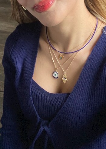 Lacivert bluz-hırka triko takım - Görsel 5