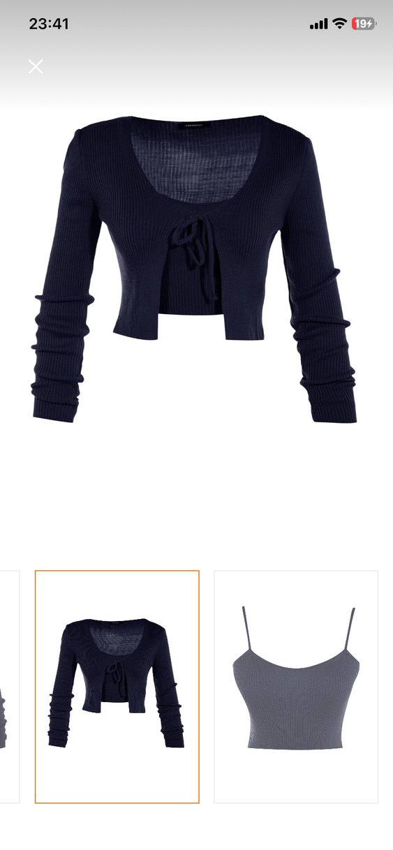 Lacivert bluz-hırka triko takım - Görsel 3