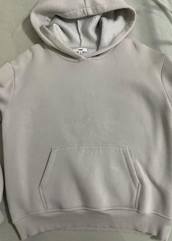 Gri Kapüşonlu Rahat Kesim Sweatshirt - Görsel 3