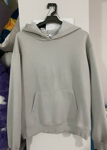 Gri Kapüşonlu Rahat Kesim Sweatshirt - Görsel 2