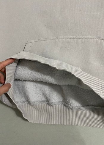 Gri Kapüşonlu Rahat Kesim Sweatshirt - Görsel 5