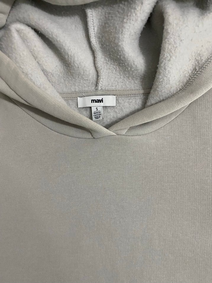 Gri Kapüşonlu Rahat Kesim Sweatshirt - Görsel 4