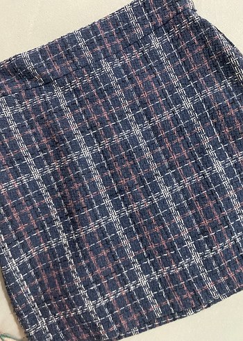 Kadın Çok Renkli Ekose Mini Etek - Görsel 4