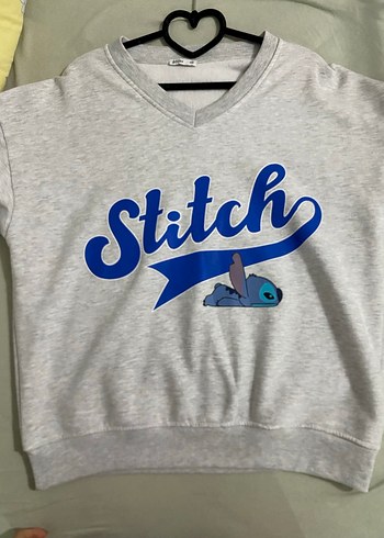 Gri Yünlü Kadın sweatshirt - Görsel 2