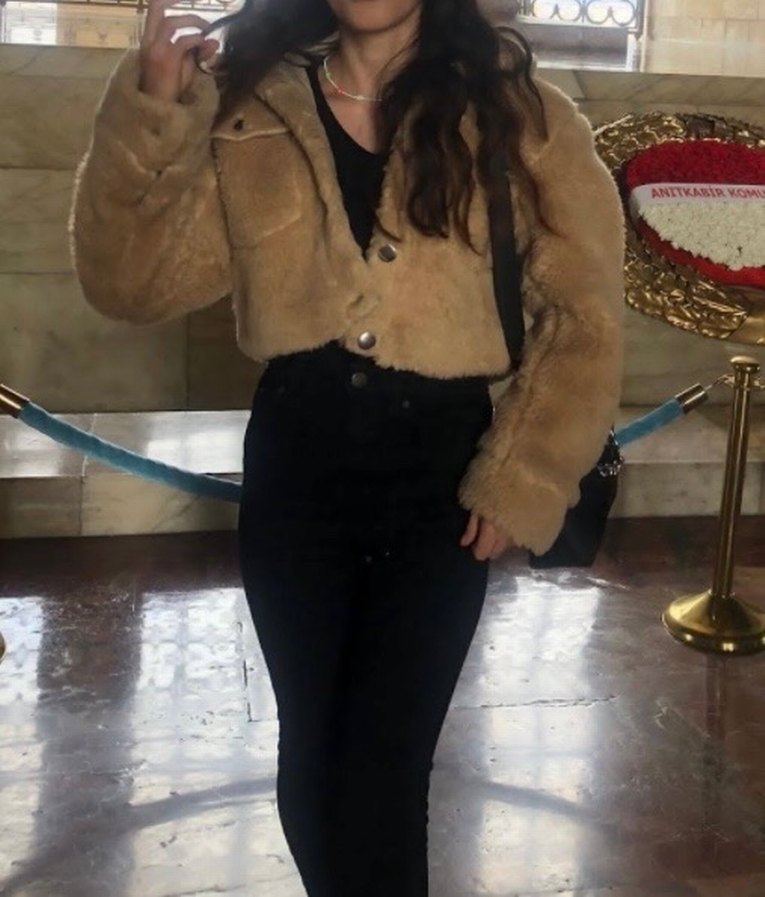 Kürklü Kapüşonlu Kadın Ceket - Görsel 5