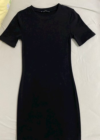 Siyah Kısa Kollu Mini Elbise - Görsel 6