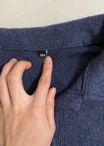 Düğmeli V Yaka Kadın Kot Triko - Görsel 6