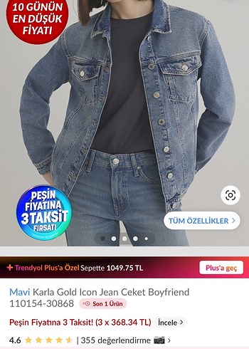 Mavi Kadın Denim Ceket - Görsel 5
