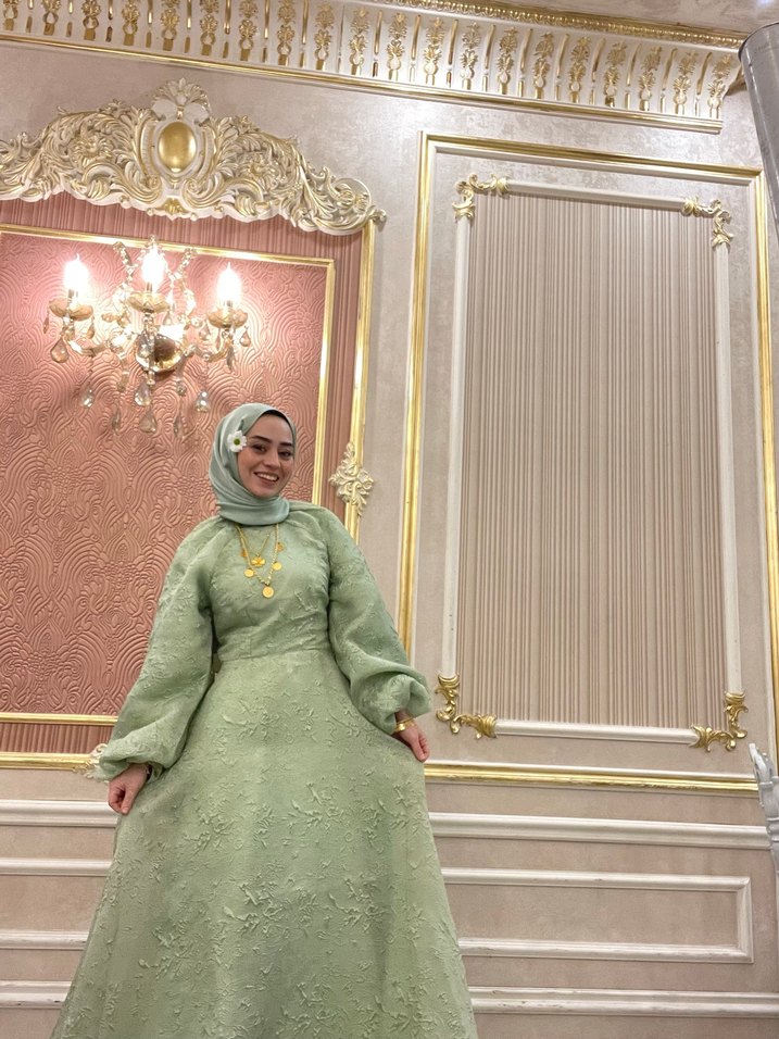 Uzun Kol, Yüksek Yaka, Etnik Desenli Kadın Abiye - Görsel 5