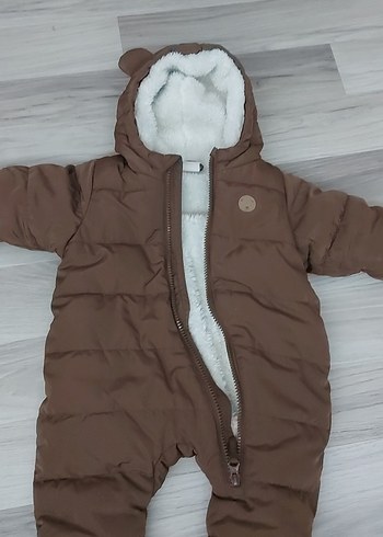 Kahverengi Kürklü Bebek Kış Tulumu