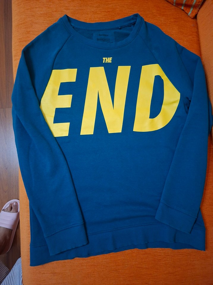 Bershka Mavi Erkek Sweatshirt Velcro Detaylı — görsel 2/2