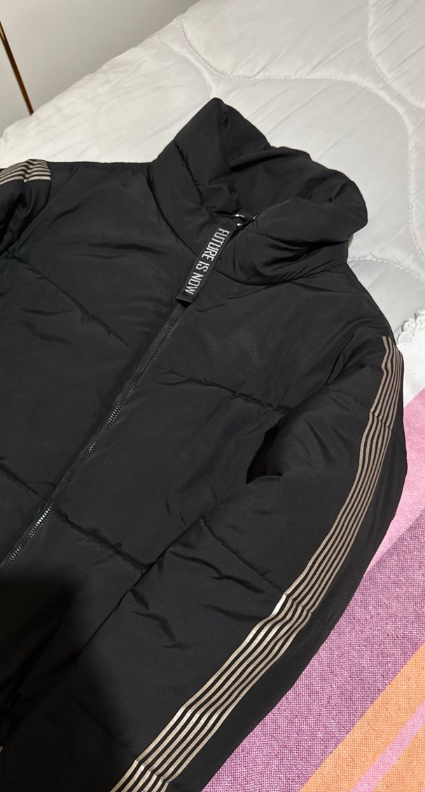 Fermuarlı Siyah Kısa Kadın Kışlık Mont - Görsel 2