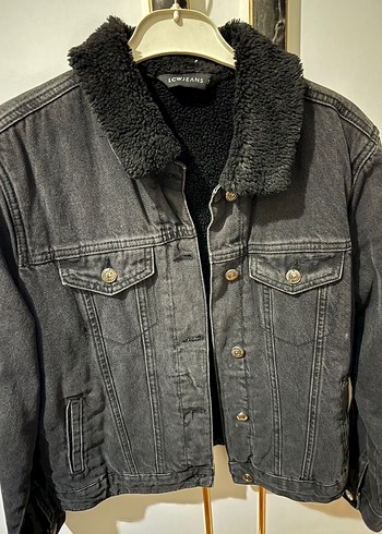 LCW Düğmeli Siyah Kadın Kot Ceket - Görsel 2