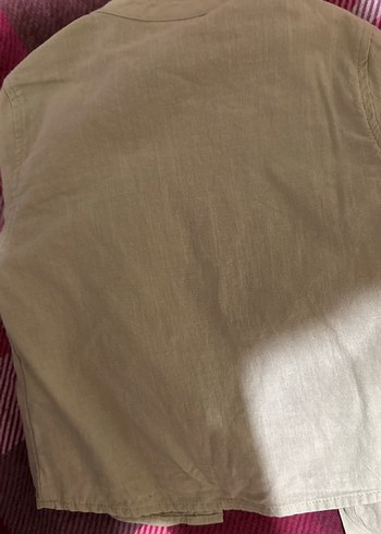Haki  Erkek Çocuk Keten Gömlek - Görsel 5