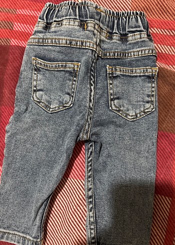 Erkek bebek Elastik Bel Gri Denim Pantolon - Görsel 2