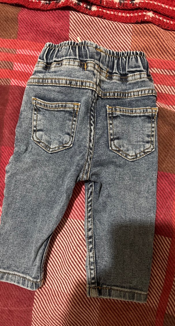 Erkek bebek Elastik Bel Gri Denim Pantolon - Görsel 2