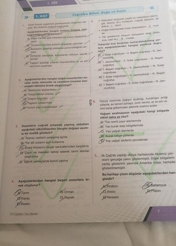 TYT Coğrafya Soru Bankası - Gülhan Kitabevi - Görsel 4