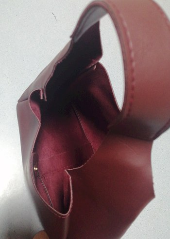 Bordo Deri Kadın Çanta - Görsel 3