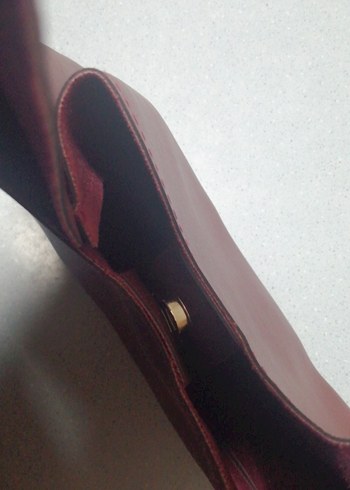 Bordo Deri Kadın Çanta - Görsel 4