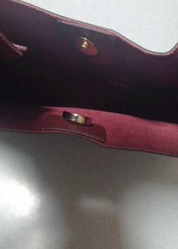 Bordo Deri Kadın Çanta - Görsel 2