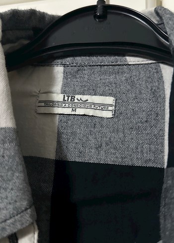 Kadın Gri Kareli Düğmeli Uzun Kollu Gömlek - Görsel 2