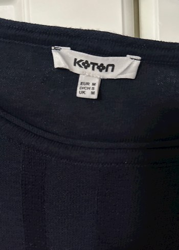 Pembe Şeritli Siyah Mini Kadın Triko Sweatshirt - Görsel 3