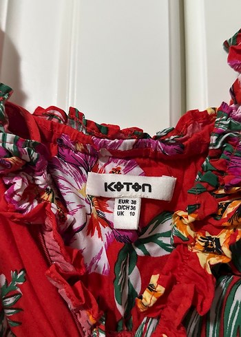 Kırmızı Çiçekli Uzun Bohem Elbise - Görsel 5