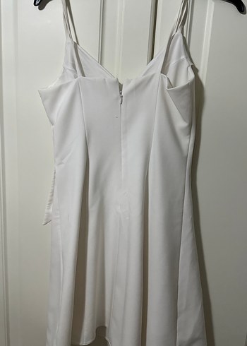 Askılı Beyaz Mini Gelinlik - Görsel 3