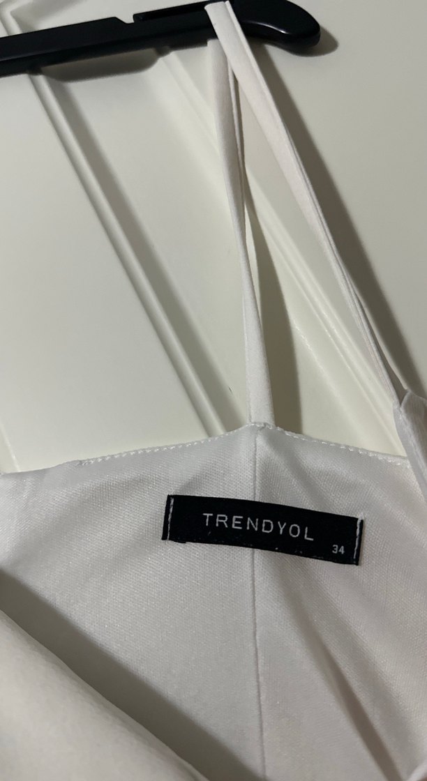 Askılı Beyaz Mini Gelinlik - Görsel 4