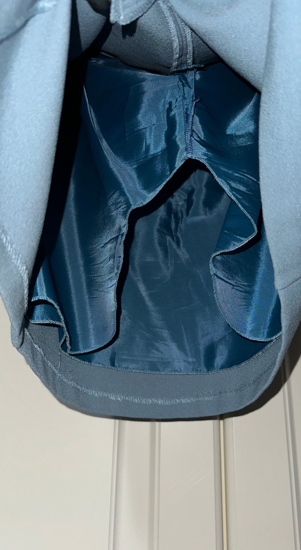 Kadın Mavi Midi Kalem Etek - Görsel 4