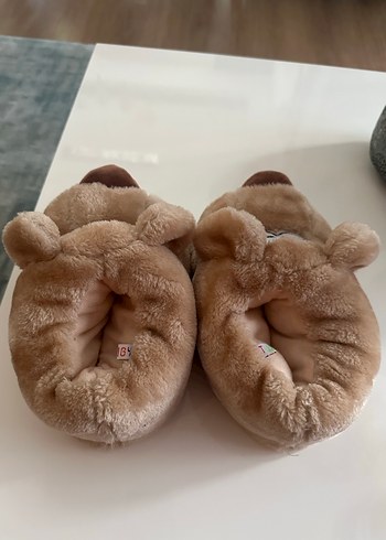 Erkek Çocuk Kahverengi Peluş Ev Terliği - Görsel 7