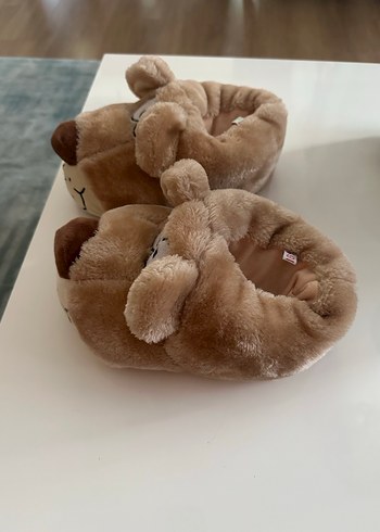 Erkek Çocuk Kahverengi Peluş Ev Terliği - Görsel 6