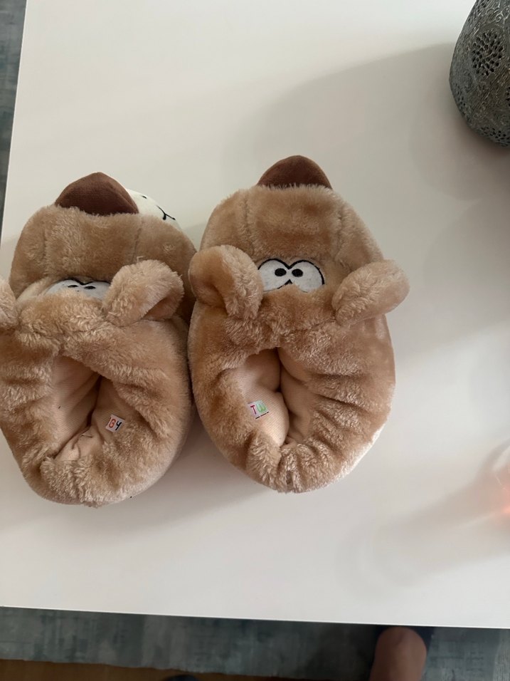 Erkek Çocuk Kahverengi Peluş Ev Terliği - Görsel 4