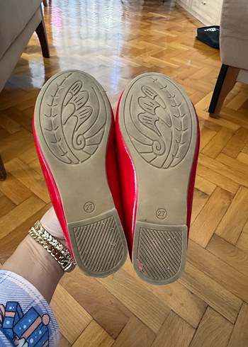 Kız Çocuk Kırmızı Fiyonklu Babet Ayakkabı - Görsel 3