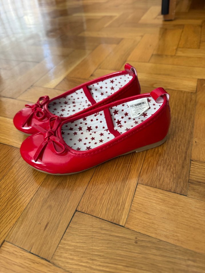 Kız Çocuk Kırmızı Fiyonklu Babet Ayakkabı - Görsel 2