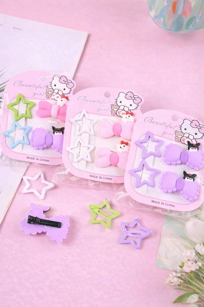 Hello Kitty & Kuromi Figürlü Pens Toka Seti - Görsel 2