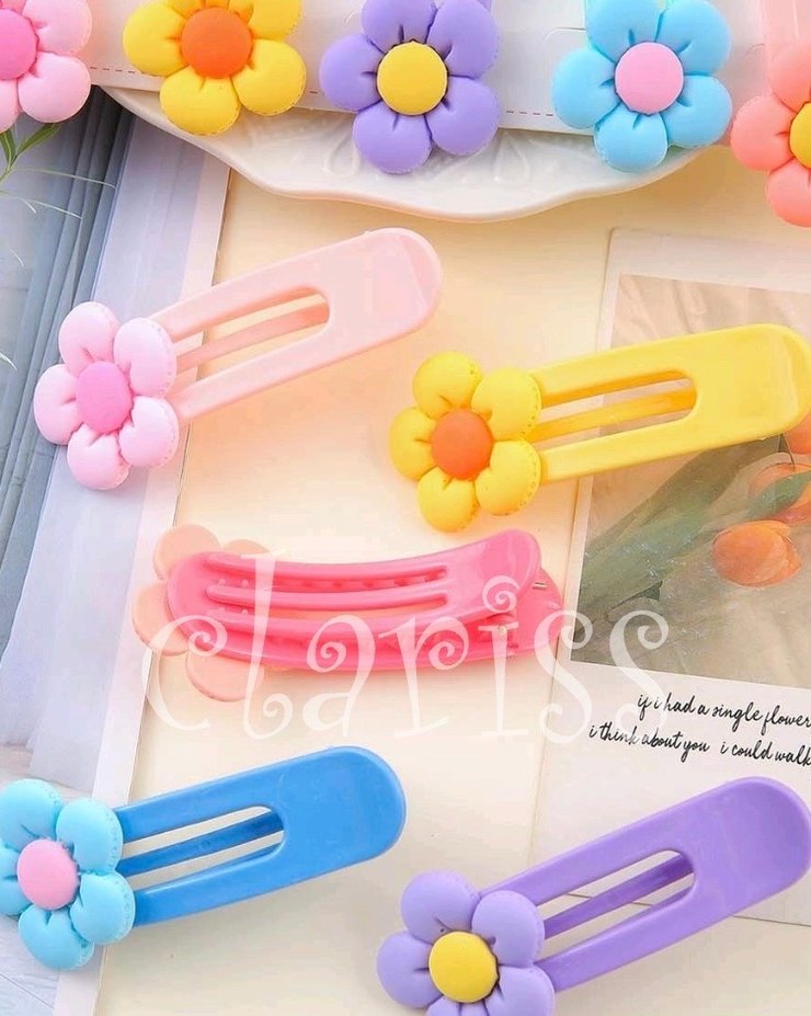 Papatya Desenli Renkli 4lü Çocuk Toka Seti - Görsel 2