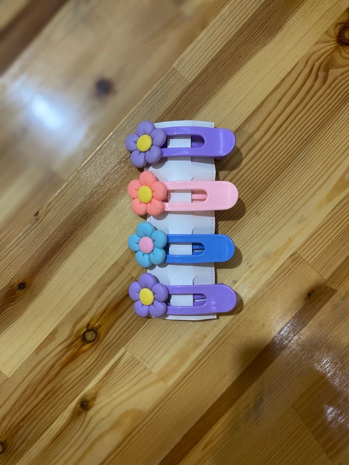 Papatya Desenli Renkli 4lü Çocuk Toka Seti - Görsel 3