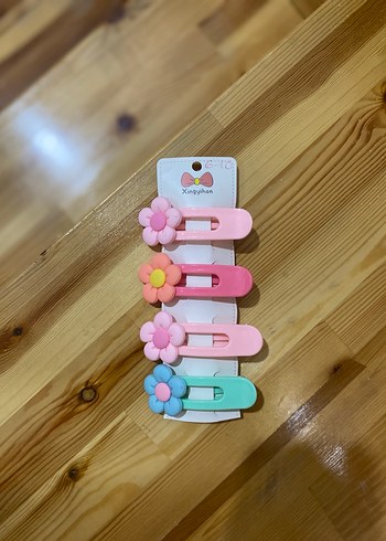 Papatyalı Renkli 4lü Çocuk Toka Seti - Görsel 3