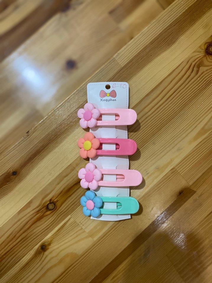 Papatyalı Renkli 4lü Çocuk Toka Seti - Görsel 3