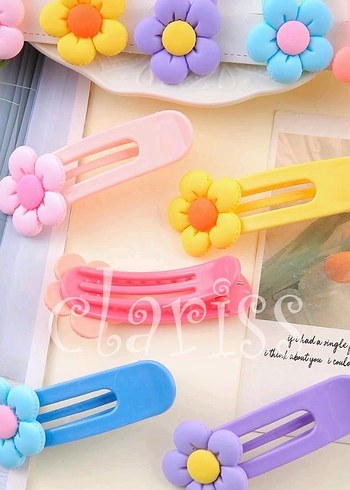 Papatya Figürlü Sarı Renkli 2li Toka - Görsel 2