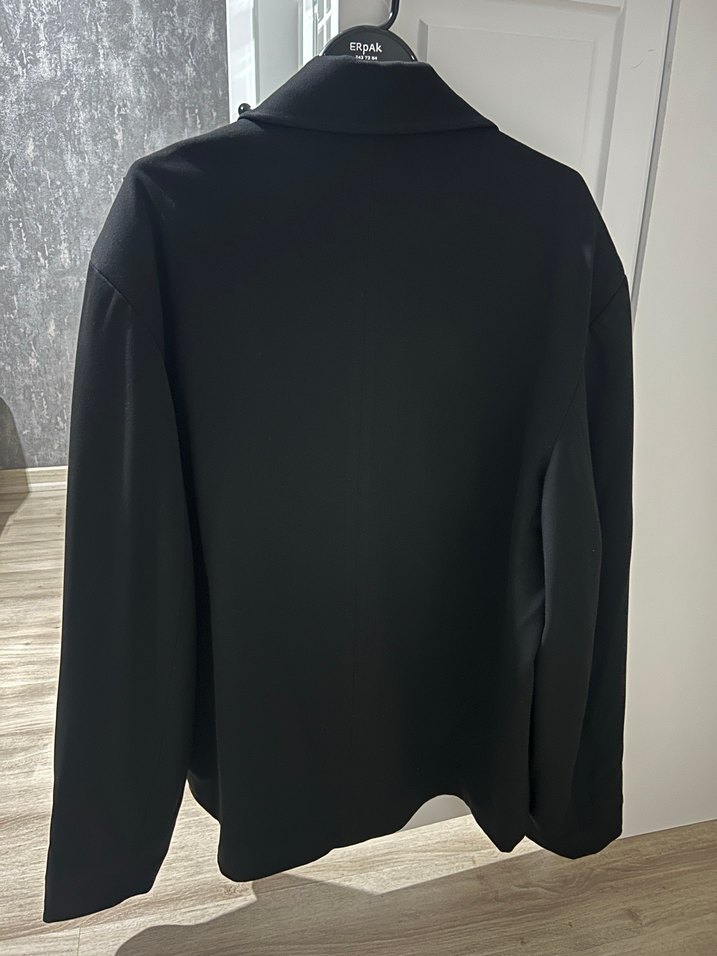 Siyah Kadın Ofis Blazeri, Düğmeli, Normal Boy - Görsel 2