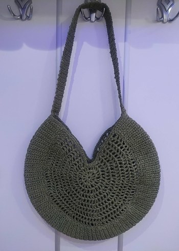 Kağıt ip Yeşil El Emeği Çanta - Görsel 2