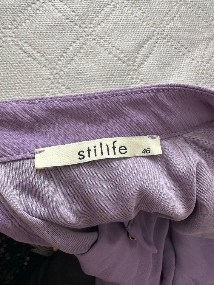 Uzun Mor Drapeli Kadın Elbise - Görsel 4