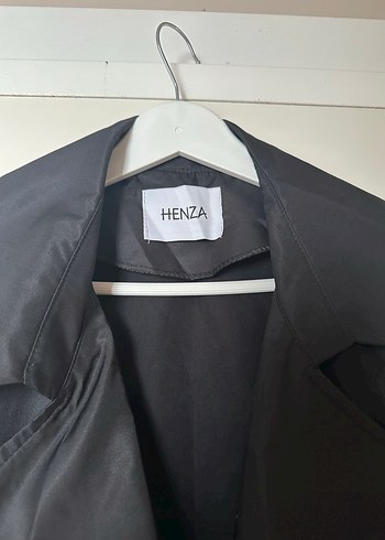 Kadın Siyah Düğmeli Uzun Trençkot - Görsel 5