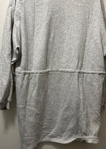 Gri Uzun Kollu Rahat Kesim  polar Kadın Sweatshirt - Görsel 3